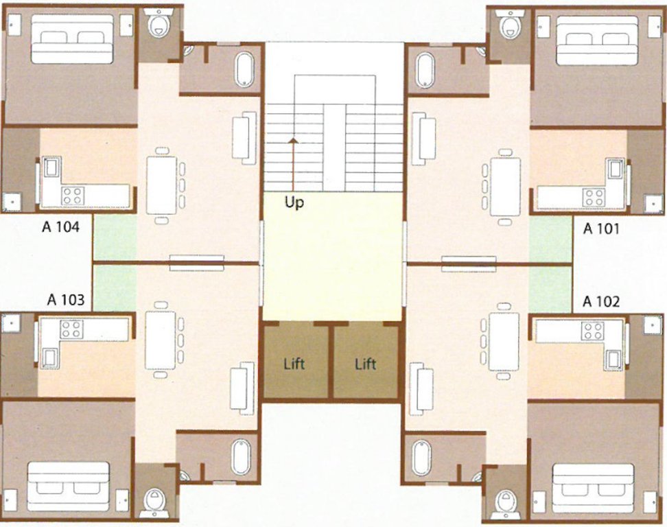  deep residency Tower A,B,C,D,E Cluster Plan from 1st to 6th Floor