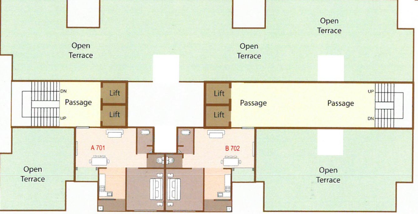  deep residency Tower A Cluster Plan for 7th Floor