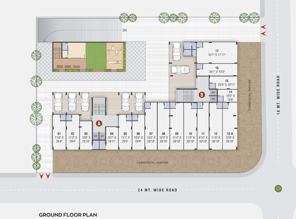  shivam residency Block A And B Cluster Plan for ground Floor