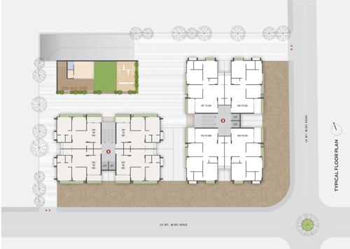  shivam-residency Block A And B Cluster Plan for Typical Floor