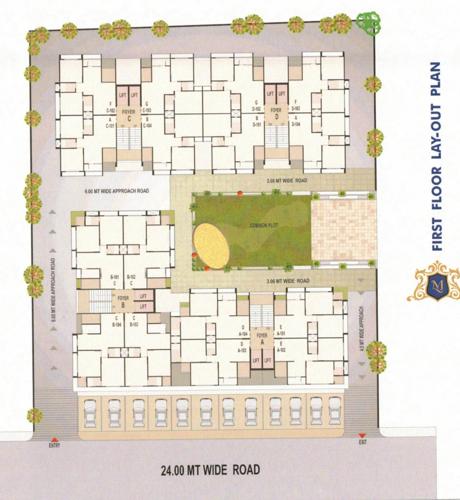  maruti-luxuria Block A, B, C And D Cluster Plan for 1st Floor