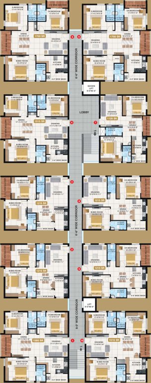  kollaar Block C Cluster Plan from ground to 5th Floor