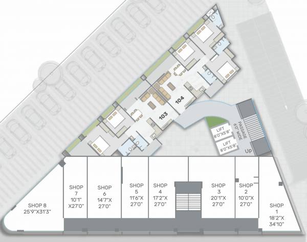  sky-heights Tower A Cluster Plan For 1st Floor