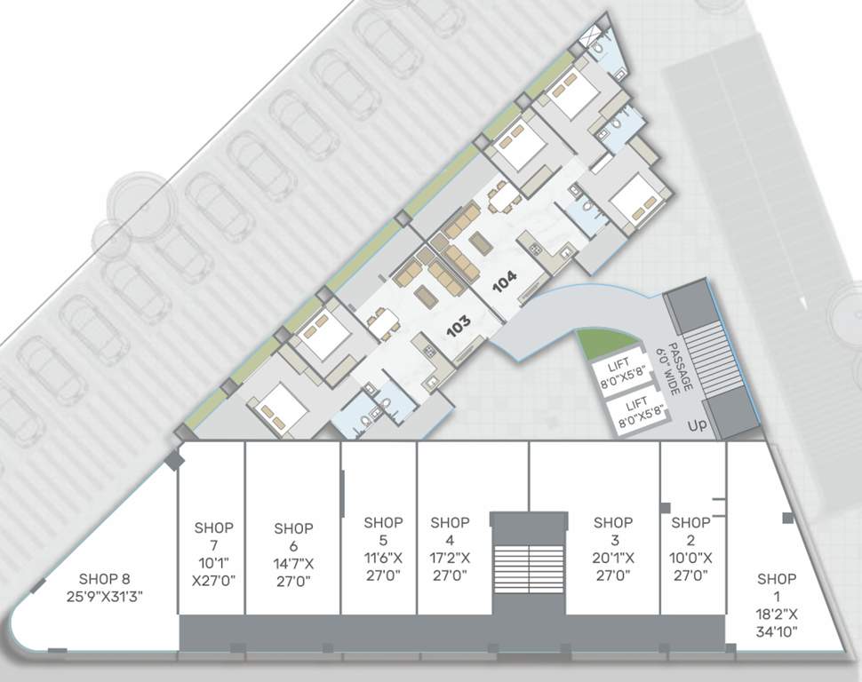  sky heights Tower A Cluster Plan For 1st Floor