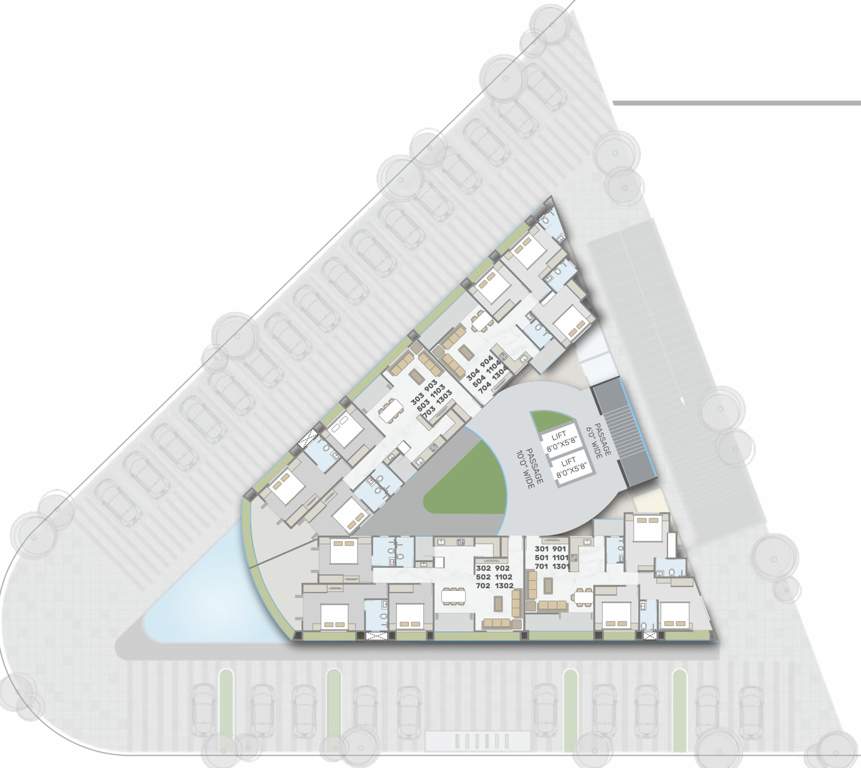  sky heights Tower A Cluster Plan From 3rd To 13th Floor