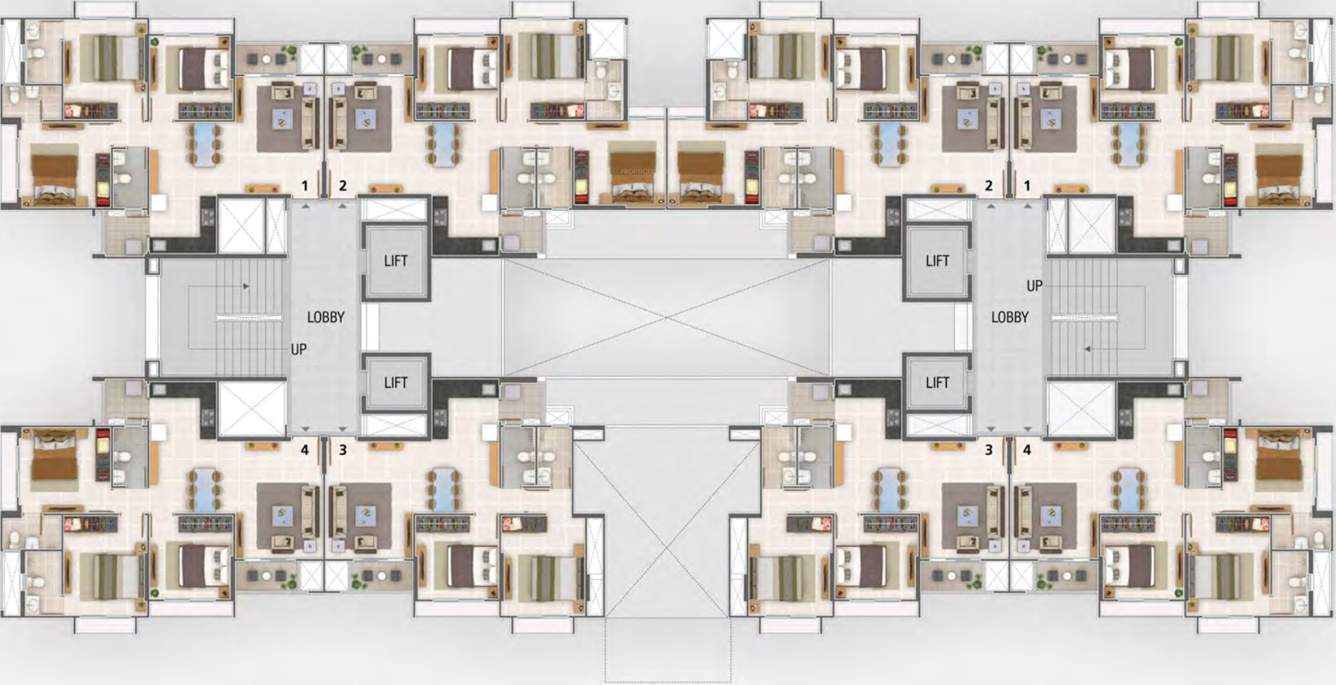  amogha Tower A,B,C,D,E,F,G,H Cluster Plan For 1st Floor