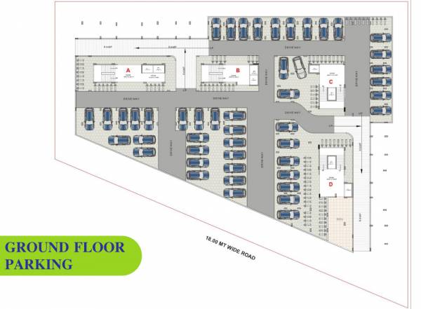  royal Block A, B, C And D Cluster Plan for ground Floor