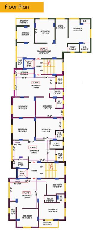 santi sudha residency Santi Sudha Residency Cluster Plan From 1st To 6th Floor