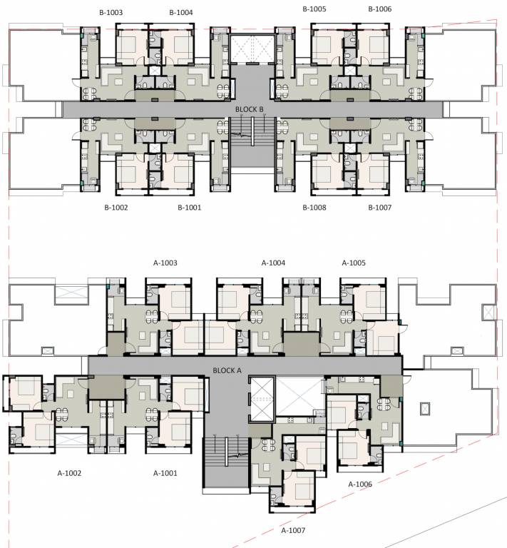  aarambh Block A And Block B Cluster Plan for 10th Floor