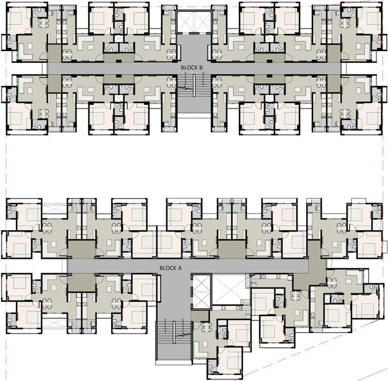  aarambh Block A And Block B Cluster Plan from 1st to 10th Floor