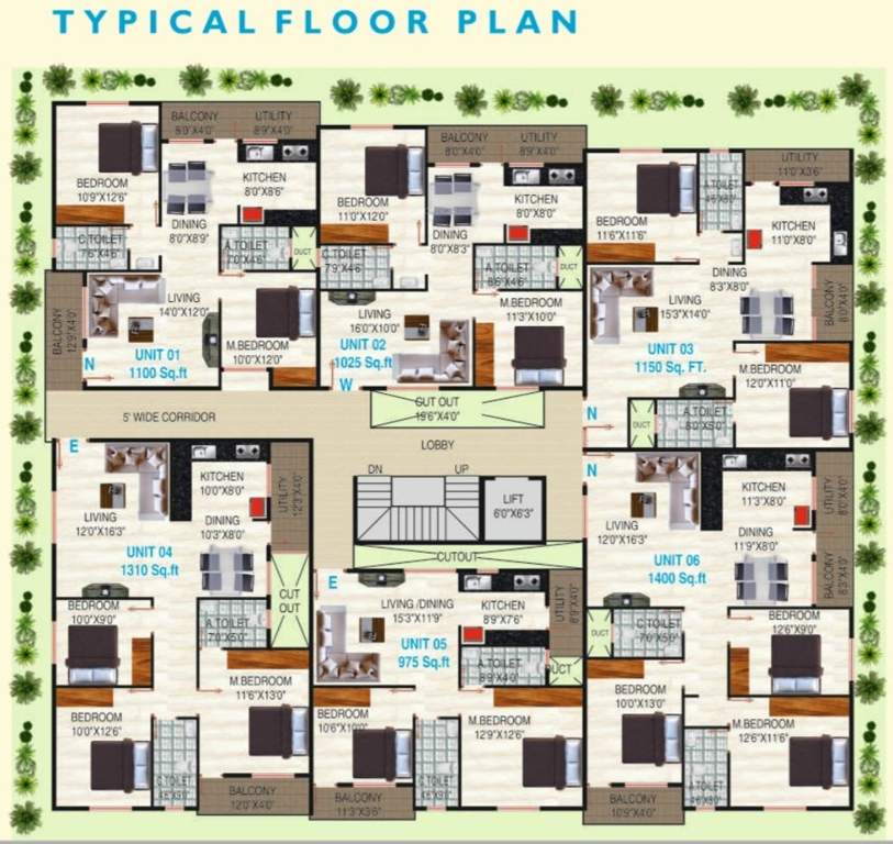  ganesh shree kamala Ganesh Shree Kamala Cluster Plan from 1st to 4th Floor