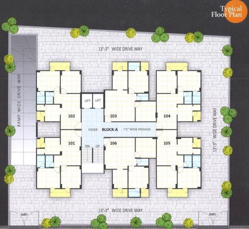  42 Akshar 42 Cluster Plan from 1st to 7th Floor