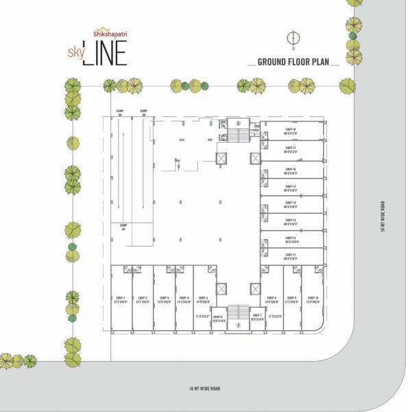  sky-line Unit NO- 1 Cluster Plan For Ground Floor