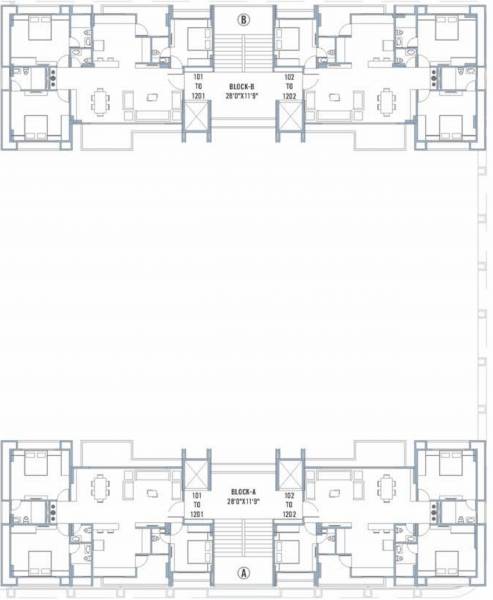  sky-line Unit NO- 1 Cluster Plan From 1st To 12th Floor