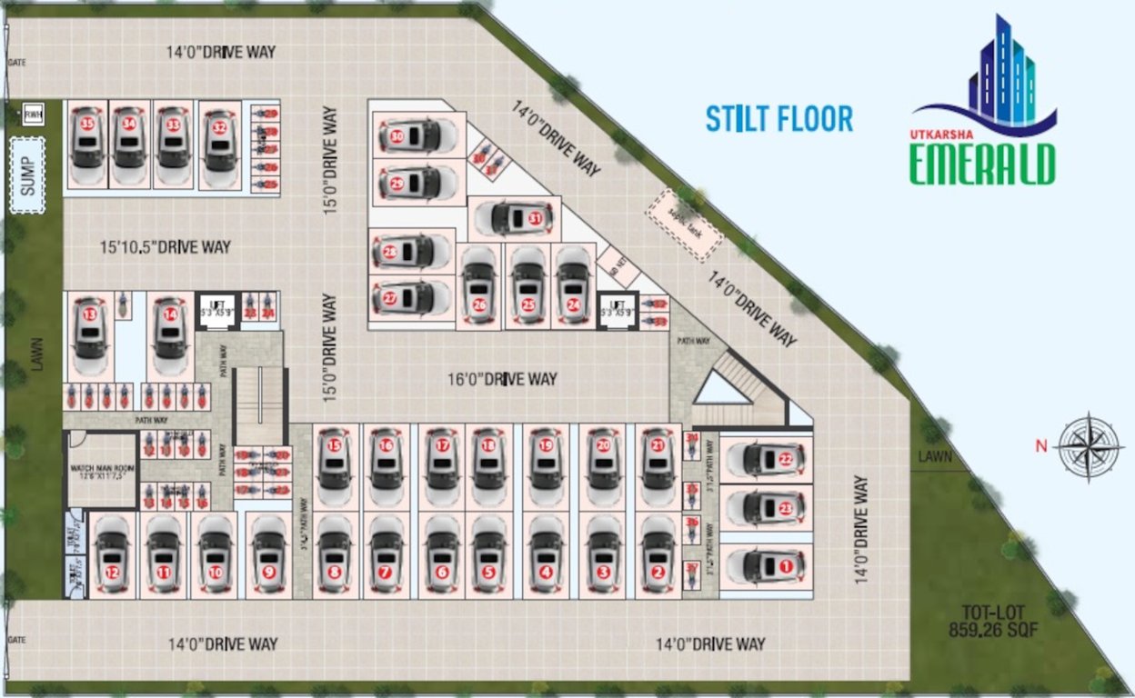  emerald Utkarsha Emerald Cluster Plan for ground Floor