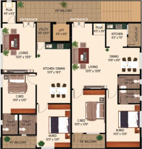  gopal-krishna-residency Gopal Krishna Residency Cluster Plan from 1st to 5th Floor