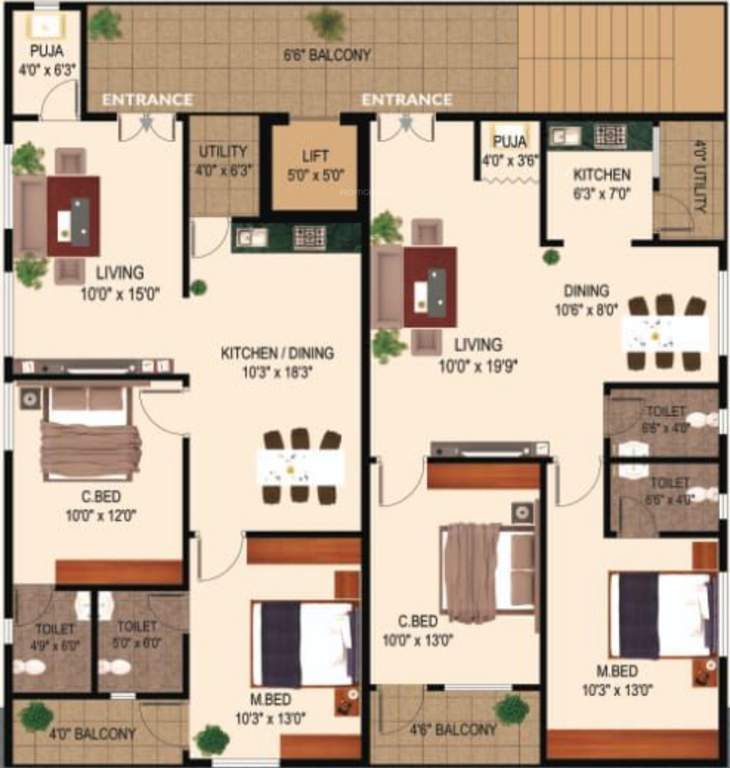  gopal krishna residency Gopal Krishna Residency Cluster Plan from 1st to 5th Floor