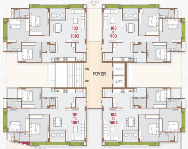  dream-heights Block A Cluster Plan For Typical