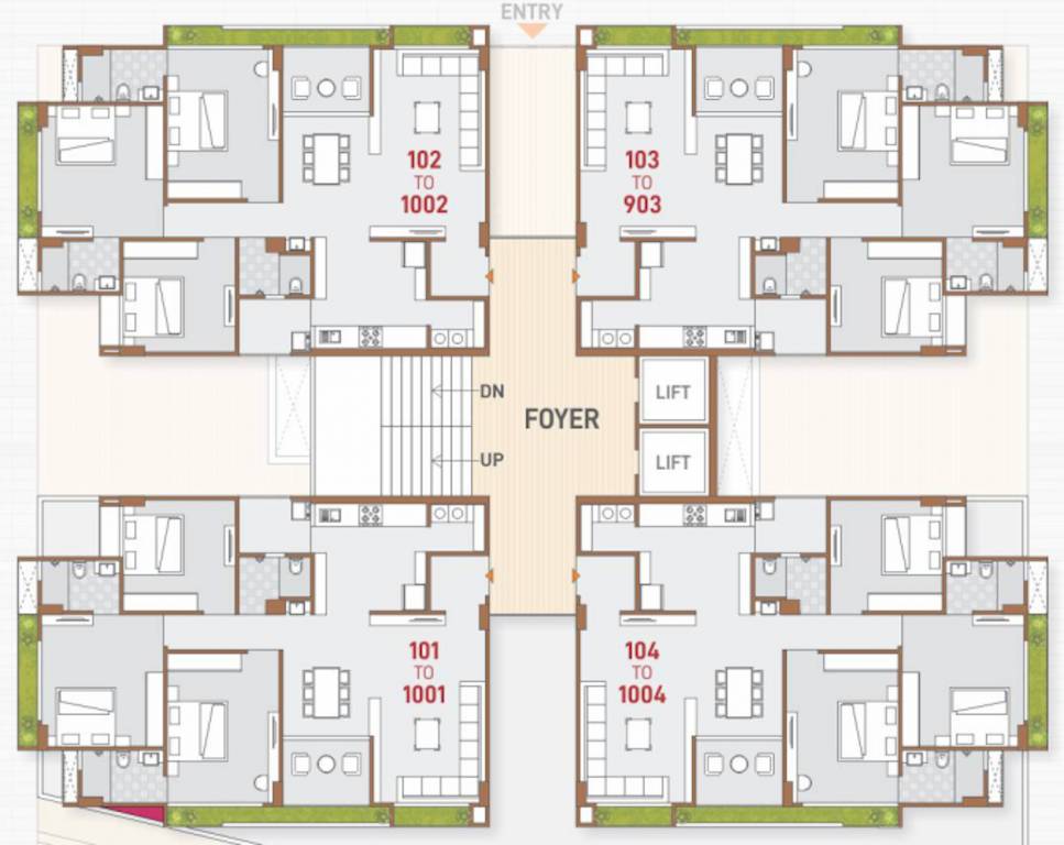  dream heights Block A Cluster Plan For Typical
