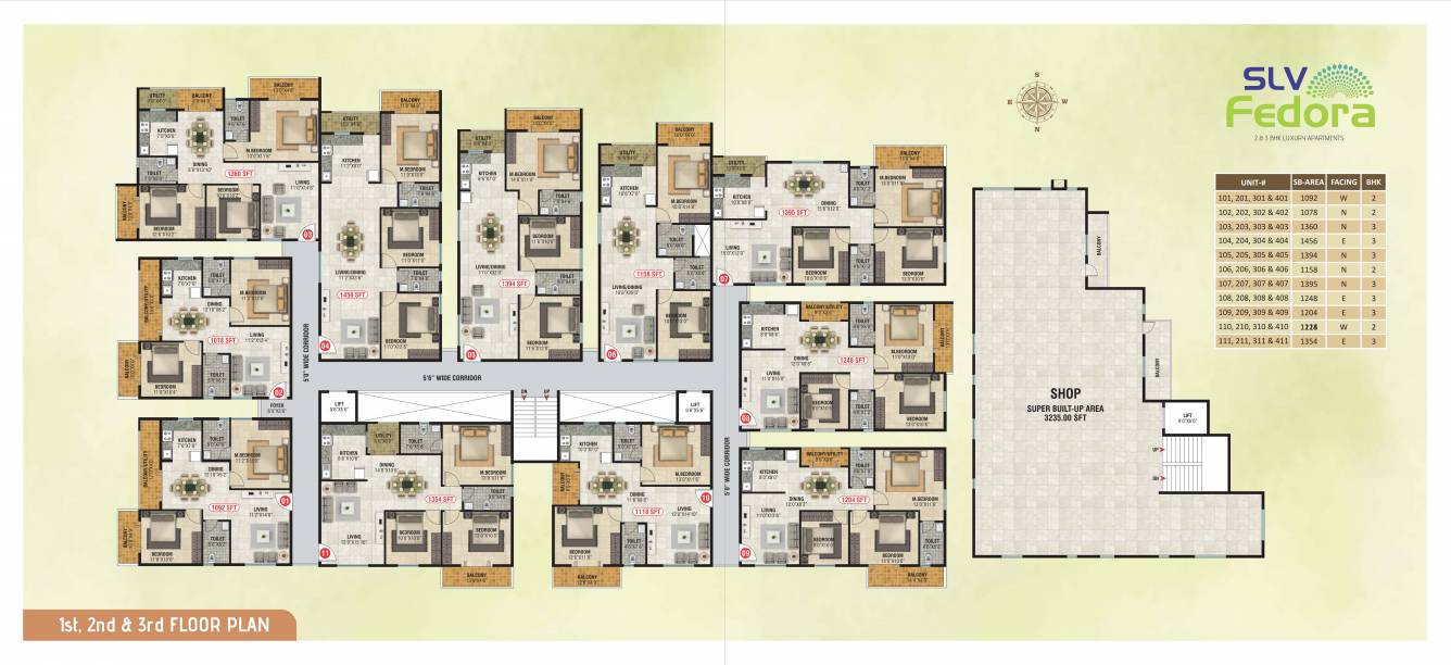  fedora SLV Fedora Cluster Plan for Typical Floor