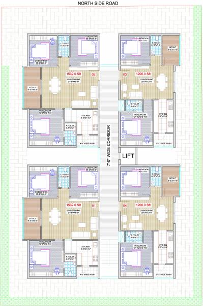  hub Ideal Hub Cluster Plan from 1st to 5th Floor