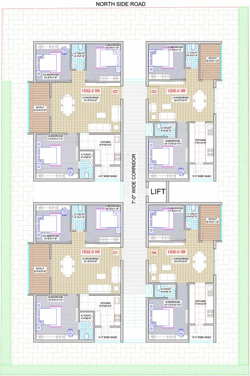  hub Ideal Hub Cluster Plan from 1st to 5th Floor