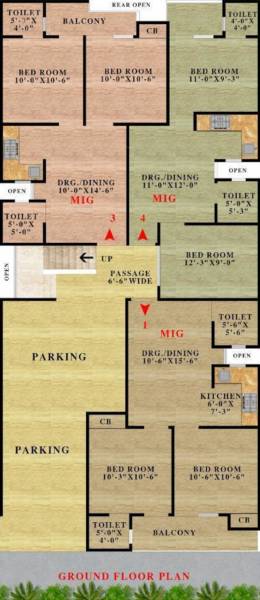  building Dummy Tower Cluster Plan for ground Floor
