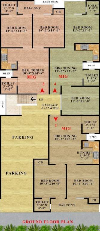  building Dummy Tower Cluster Plan for ground Floor