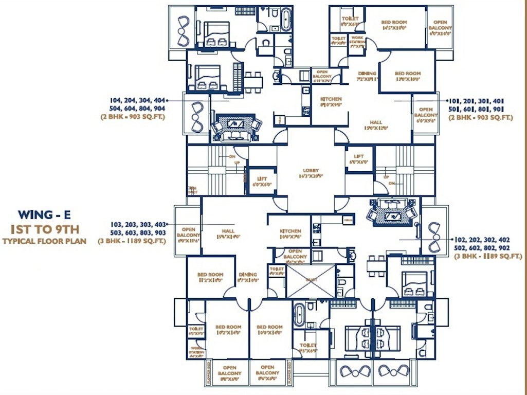  beaumonde phase 1 Beaumonde Phase 1 E Cluster Plan From 1st to 9th Floor