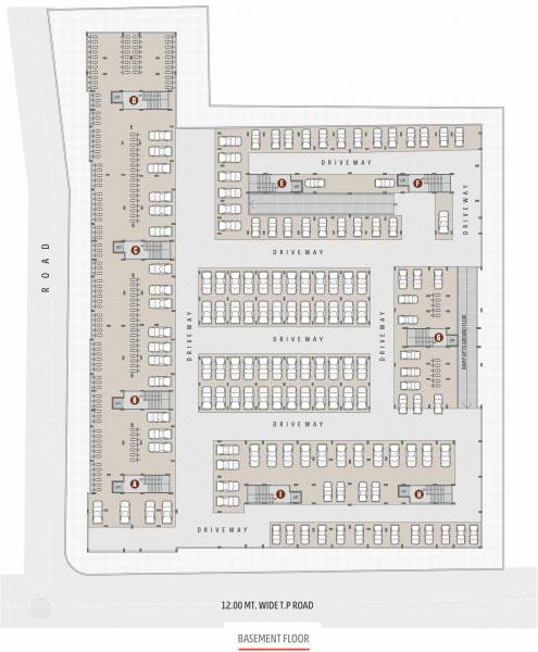  pushkar-flora A, B, C, D, E, F, G, H, I  Basement  Cluster Plan