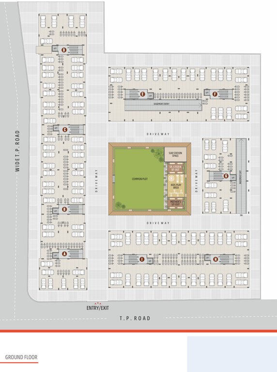  pushkar flora A, B, C, D, E, F, G, H, I Cluster Plan for ground Floor