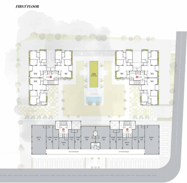  serene Block A, B,  C And D Cluster Plan for 1st Floor