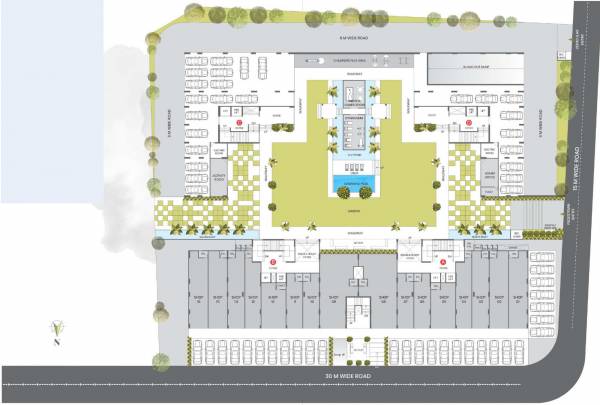  serene Block A, B,  C And D Cluster Plan for ground Floor
