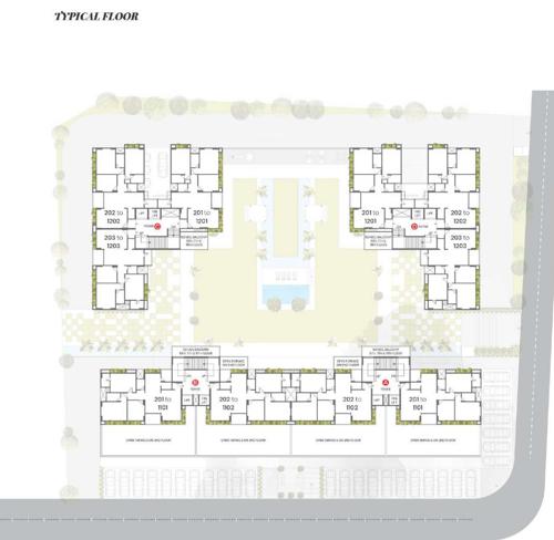  serene Block A, B,  C And D Cluster Plan from 2nd to 12th Floor