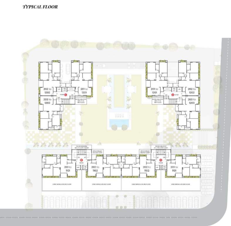 serene Block A, B,  C And D Cluster Plan from 2nd to 12th Floor