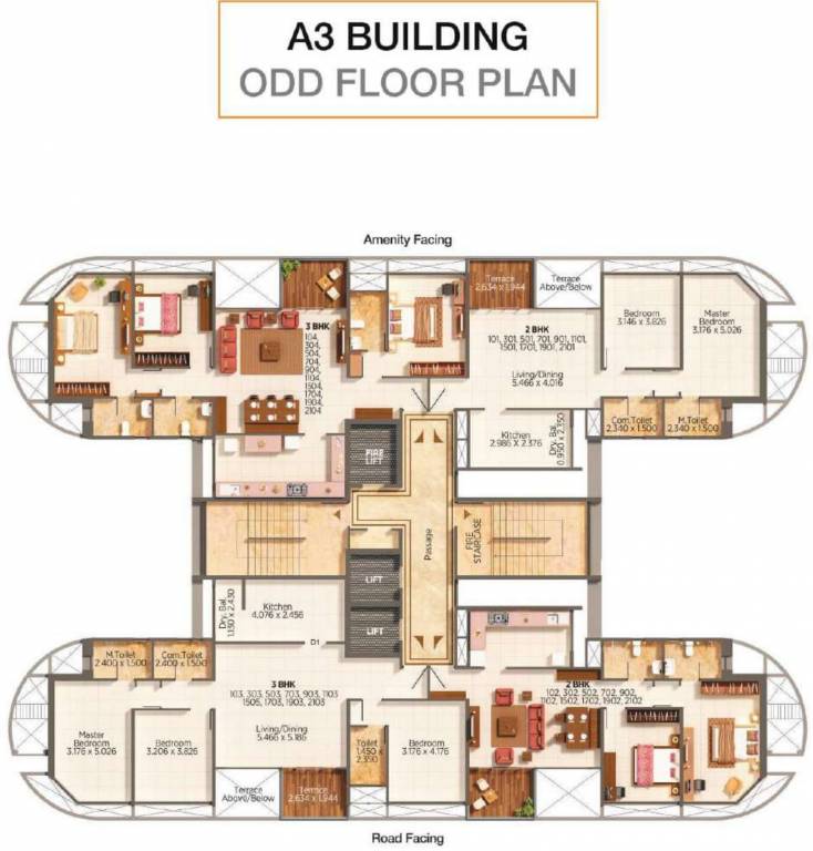 prospera a3 a4 and a5 A3 Cluster Plan From 1st To 21th Floor