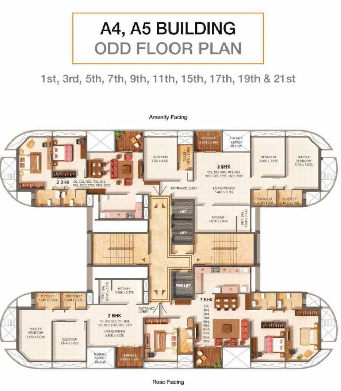 prospera a3 a4 and a5 A4, A5 Cluster Plan From 1st To 21th Floor