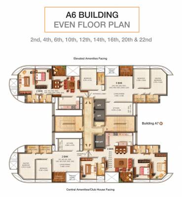  prospera A6 Building Cluster Plan for Even Floor