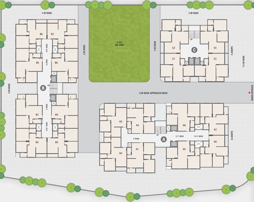  shyam-one40 A,B,C Cluster Plan From 1st To 7th Floor