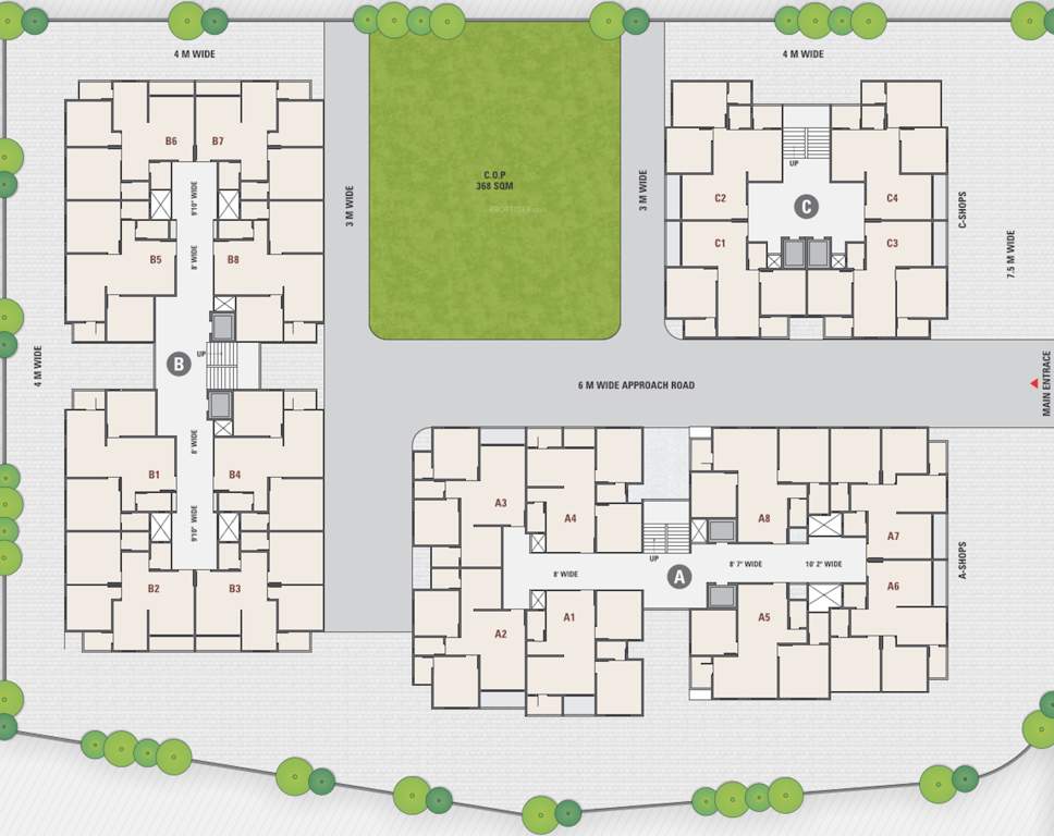  shyam one40 A,B,C Cluster Plan From 1st To 7th Floor