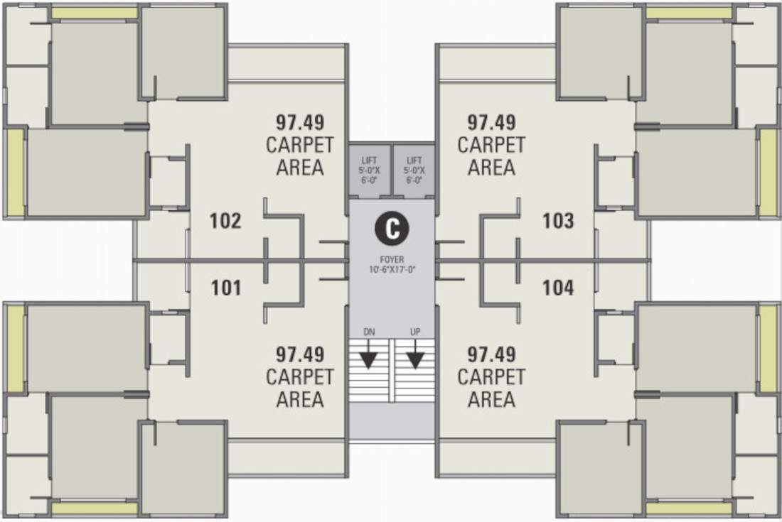  pratham lakeview c ground and one floor C Cluster Plan for 1st Floor