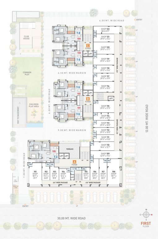  pratishtha heights Tower A, B And C Cluster Plan for 1st Floor