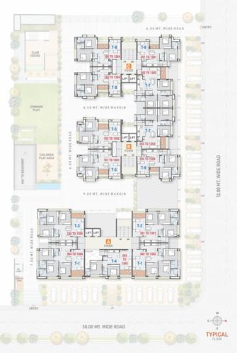  pratishtha-heights Tower A, B And C Cluster Plan from 4th to 13th Floor