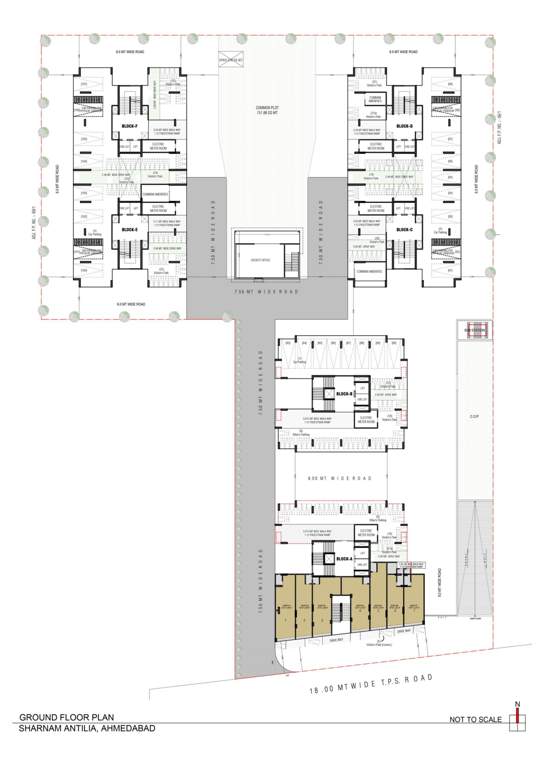  sharnam antlia BLOCK A, B, C, D, E And F Cluster Plan for ground Floor