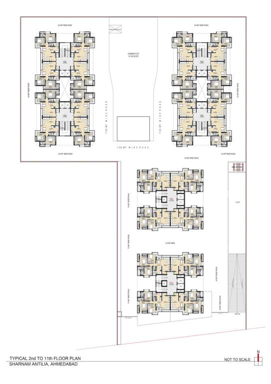  sharnam antlia BLOCK A, B, C, D, E And F Cluster Plan from 2nd to 11th Floor