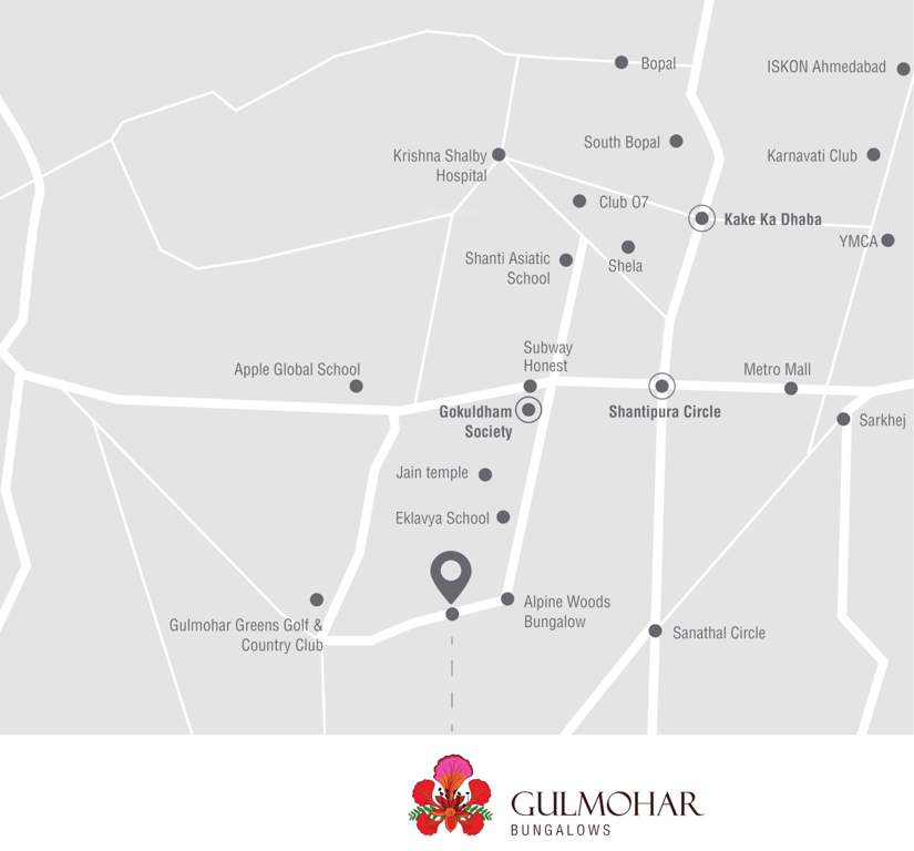  gulmohar bungalows Location Plan