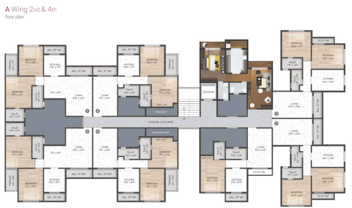  patels paradise Tower A Cluster Plan for 2nd & 4th Floor
