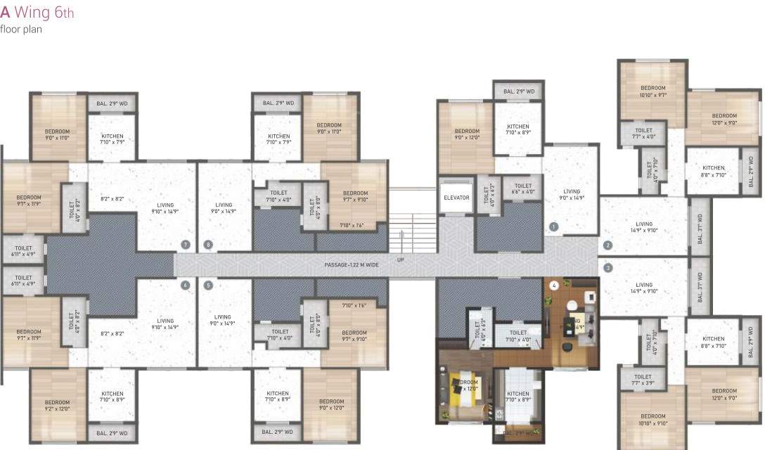  patels paradise Tower A Cluster Plan for 6th Floor