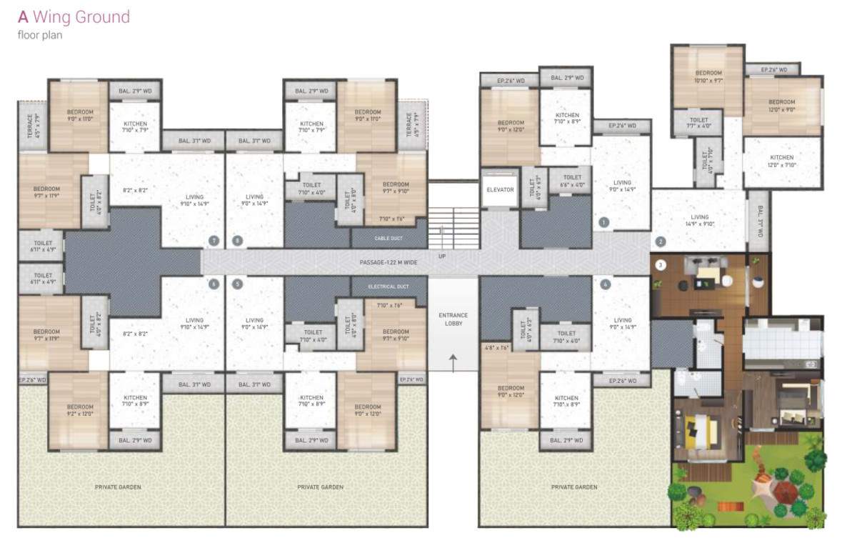  patels paradise Tower A Cluster Plan for Ground Floor