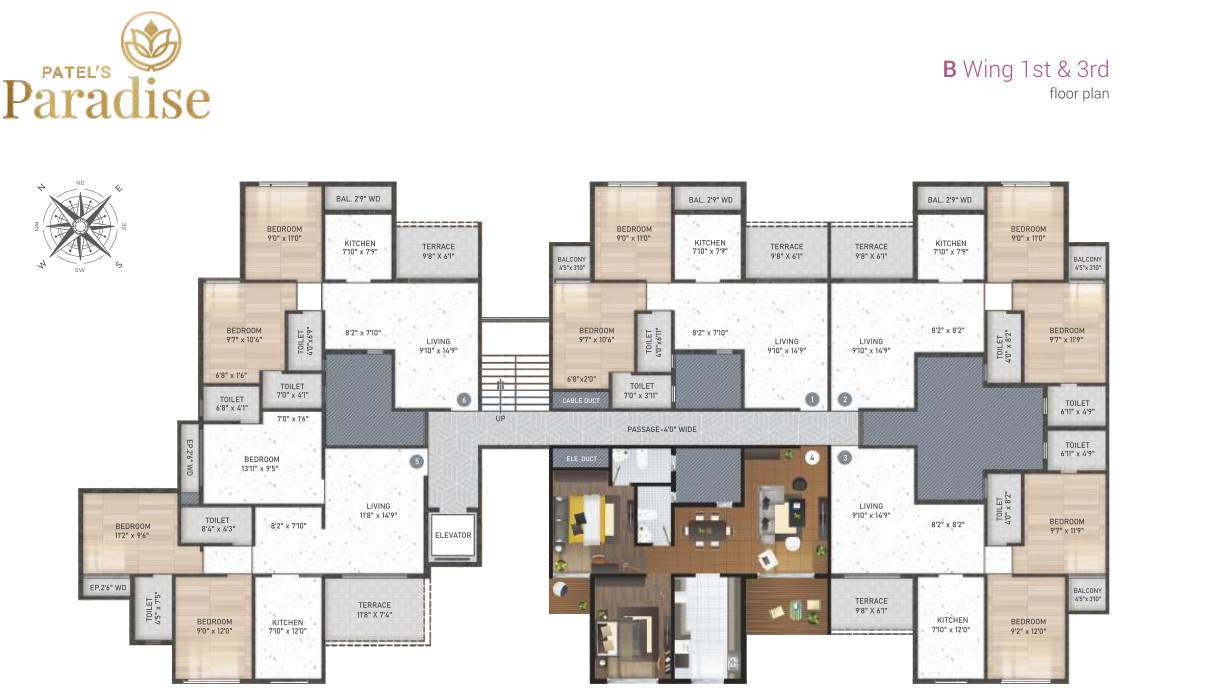  patels paradise Tower B Cluster Plan for 1st & 3rd Floor